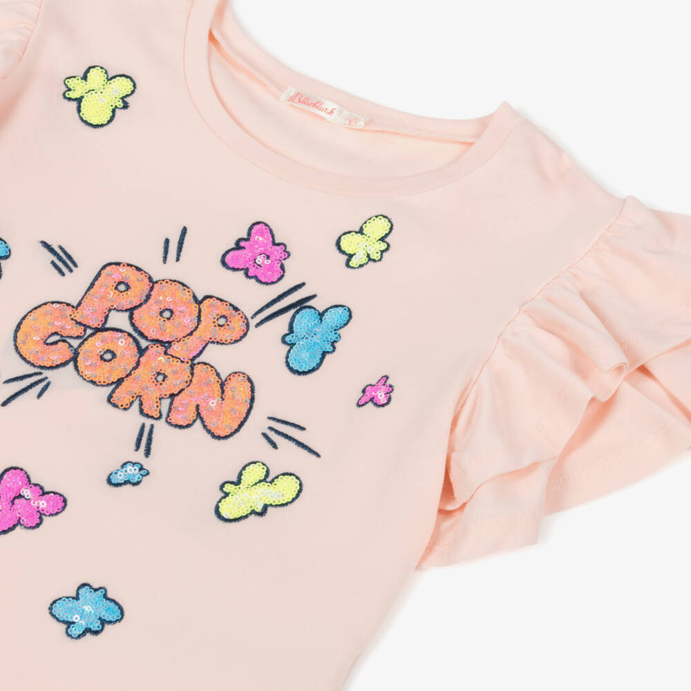 Billieblush-Футболка из розового хлопка с блестками для девочек | Childrensalon Outlet