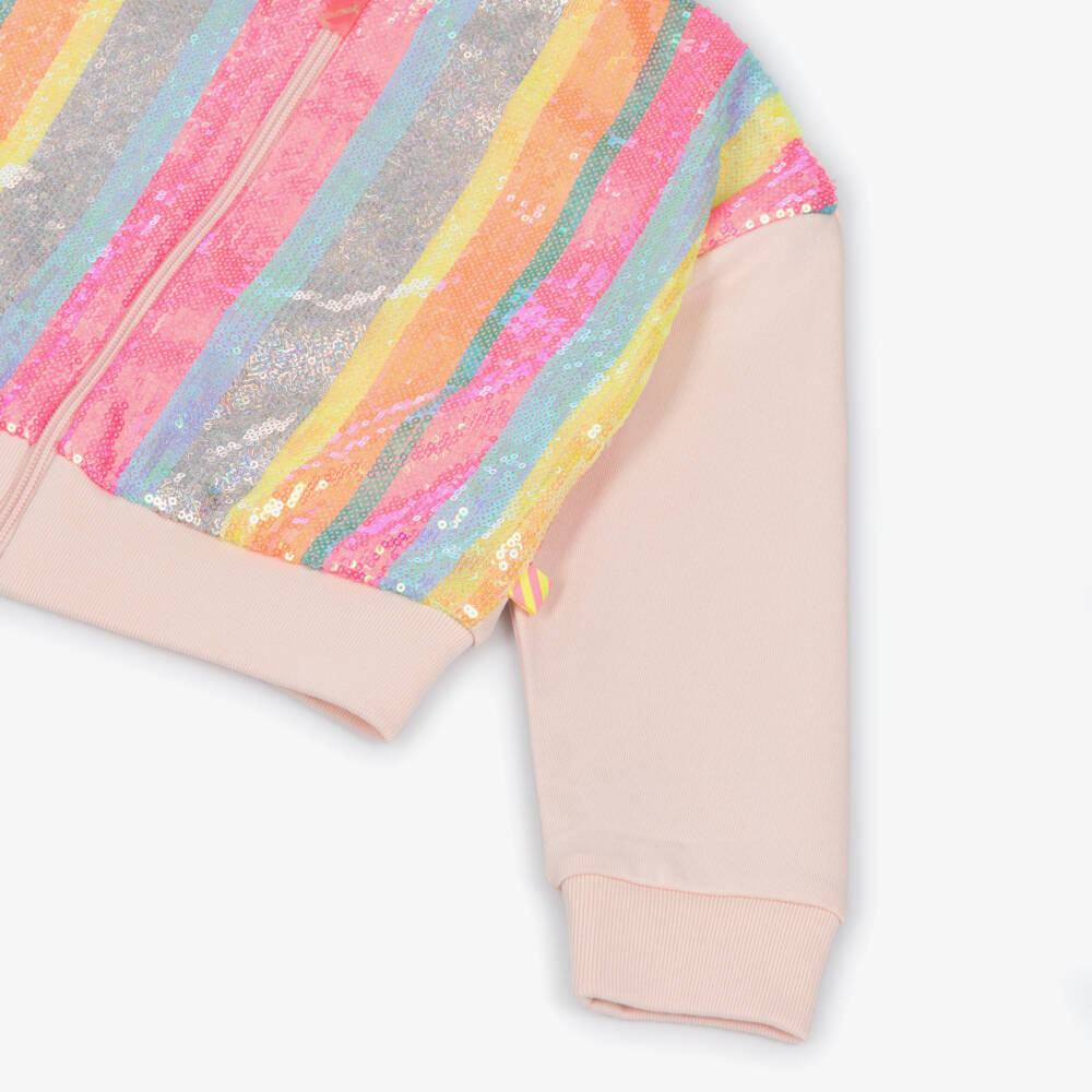 Billieblush-Girls Rosy Sequin Cotton Hoodie | Childrensalon Outlet