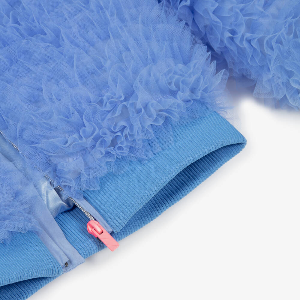 Billieblush-جاكيت تول أزرق مزين بالكشاكش للبنات | Childrensalon Outlet