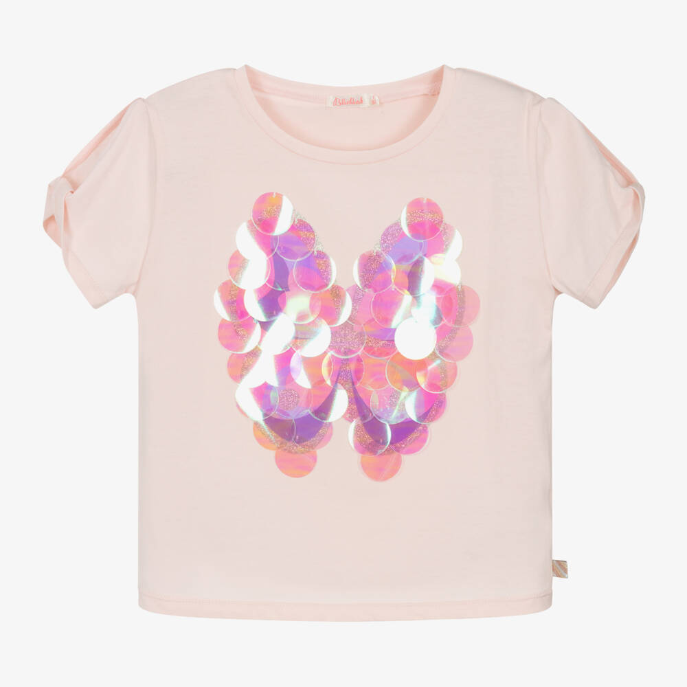 Billieblush-Girls Sequin Butterfly Cotton Top | Childrensalon Outlet