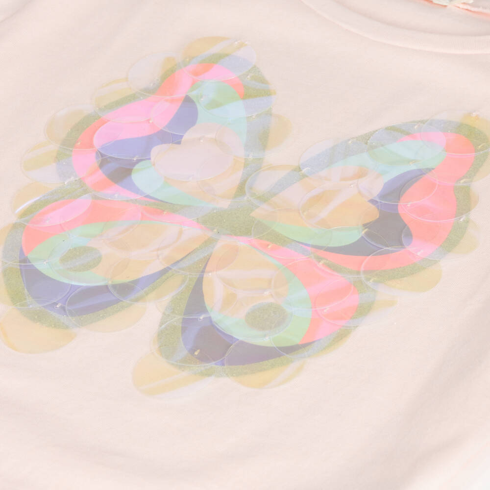 Billieblush-بلوزة قطنية مزينة بفراشات لامعة للبنات | Childrensalon Outlet