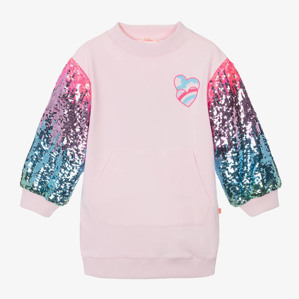 Billieblush-Girls Sequin Pink Cotton Dress | Childrensalon Outlet