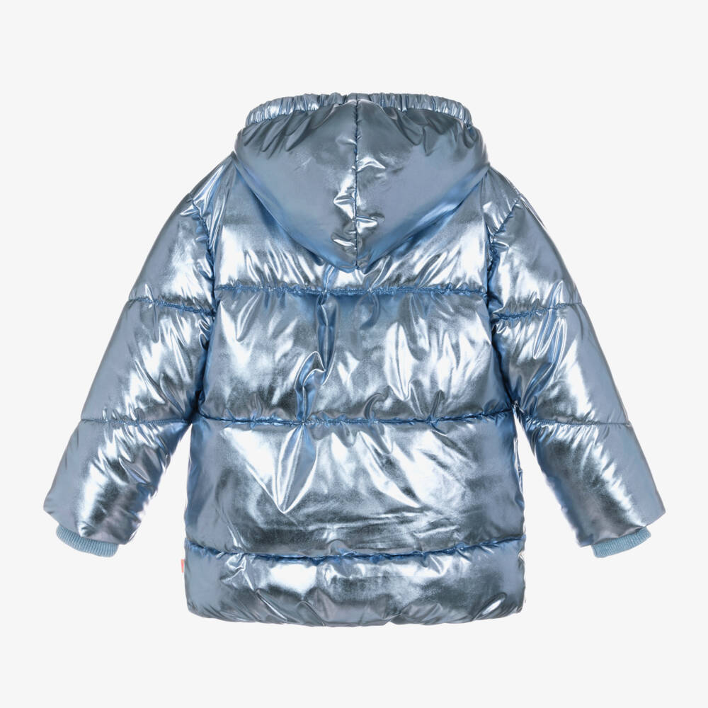 Billieblush-Girls Shimmering Blue Quilted Jacket | Childrensalon Outlet