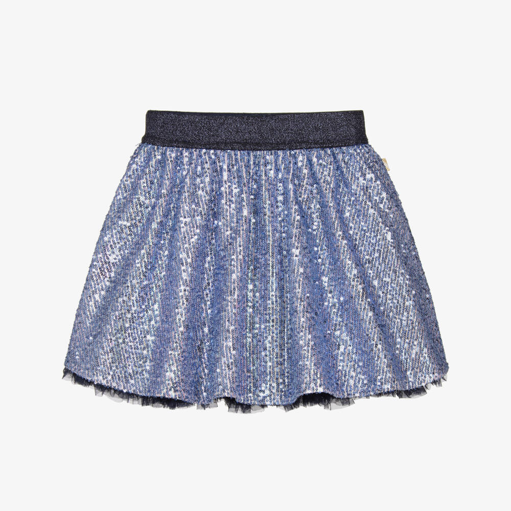 Billieblush-Girls Shimmering Blue Sequin Skirt | Childrensalon Outlet