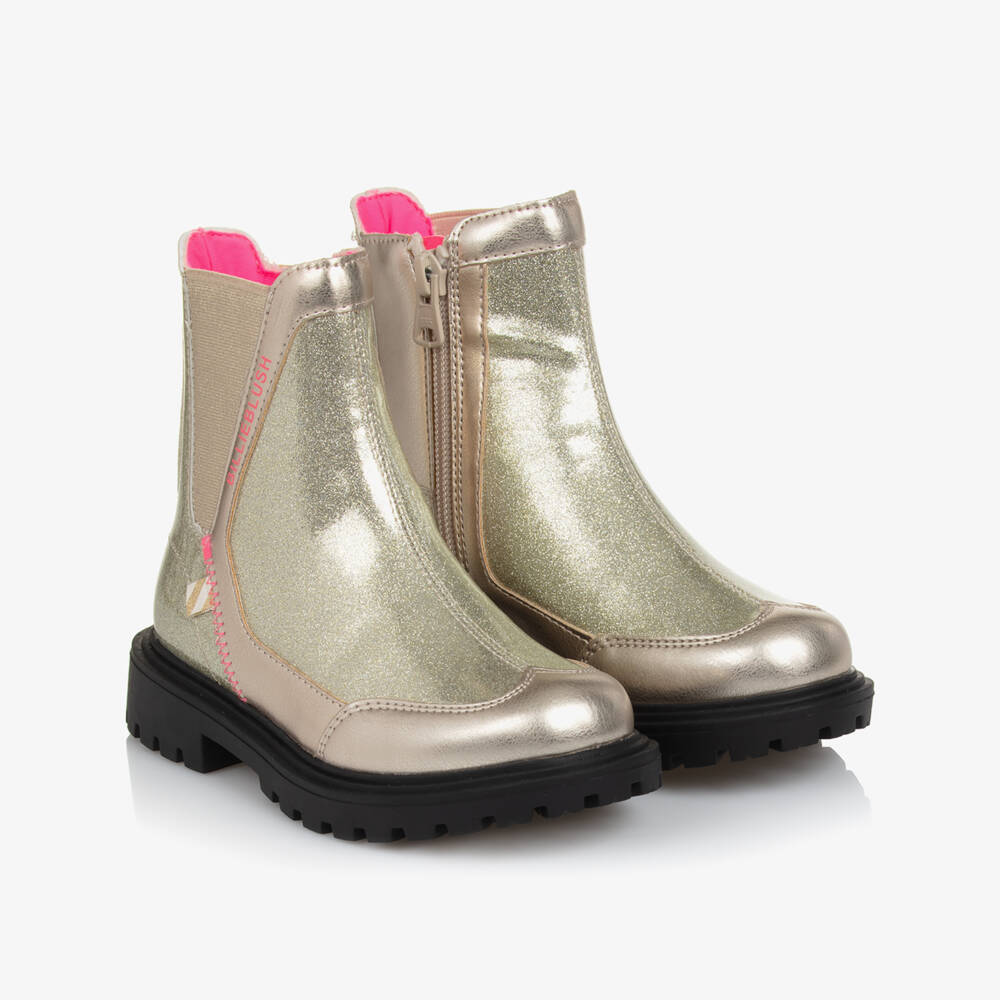 Billieblush-Girls Shimmering Gold Ankle Boots | Childrensalon Outlet
