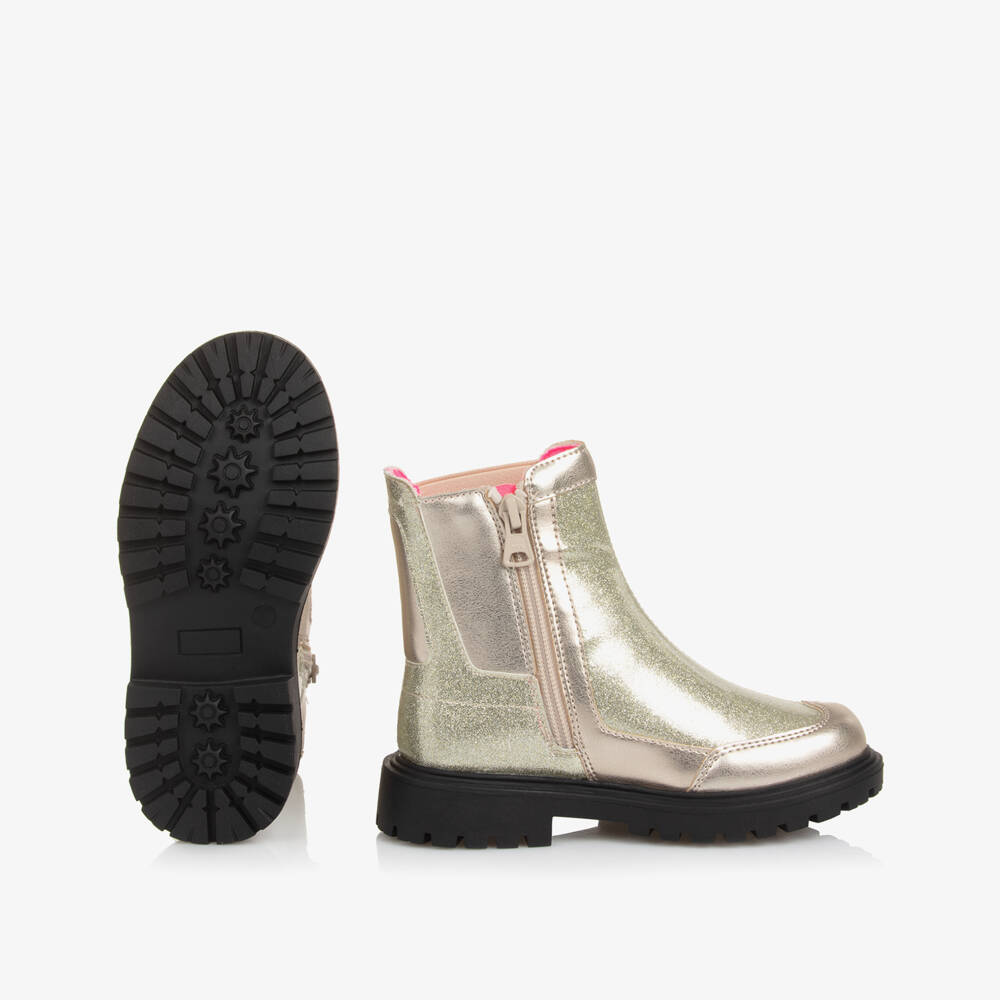 Billieblush-Girls Shimmering Gold Ankle Boots | Childrensalon Outlet
