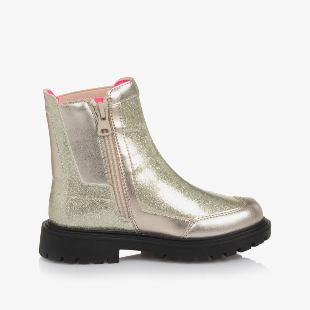 Billieblush-Girls Shimmering Gold Ankle Boots | Childrensalon Outlet