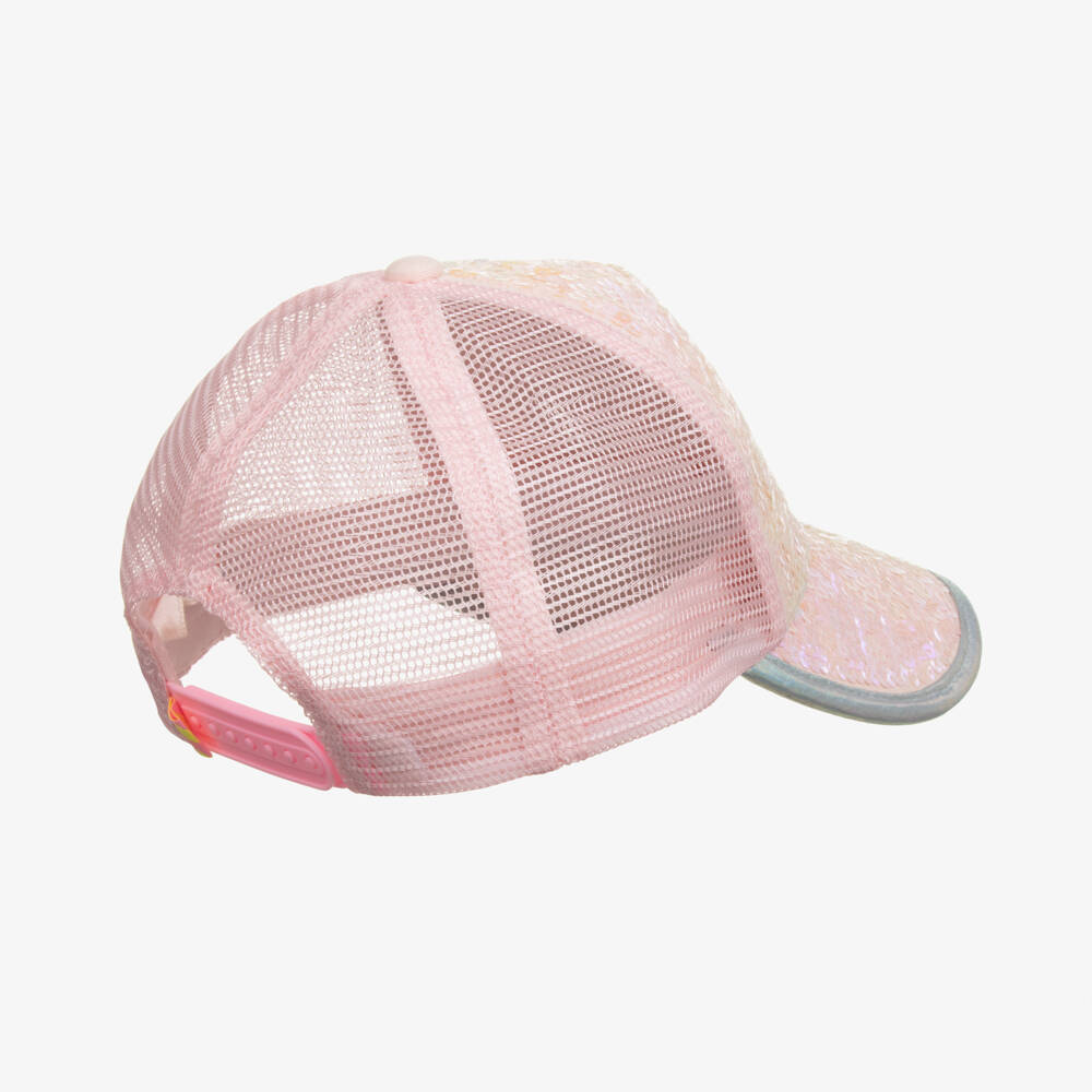 Billieblush-Girls Shimmering Pink Mesh Hat | Childrensalon Outlet