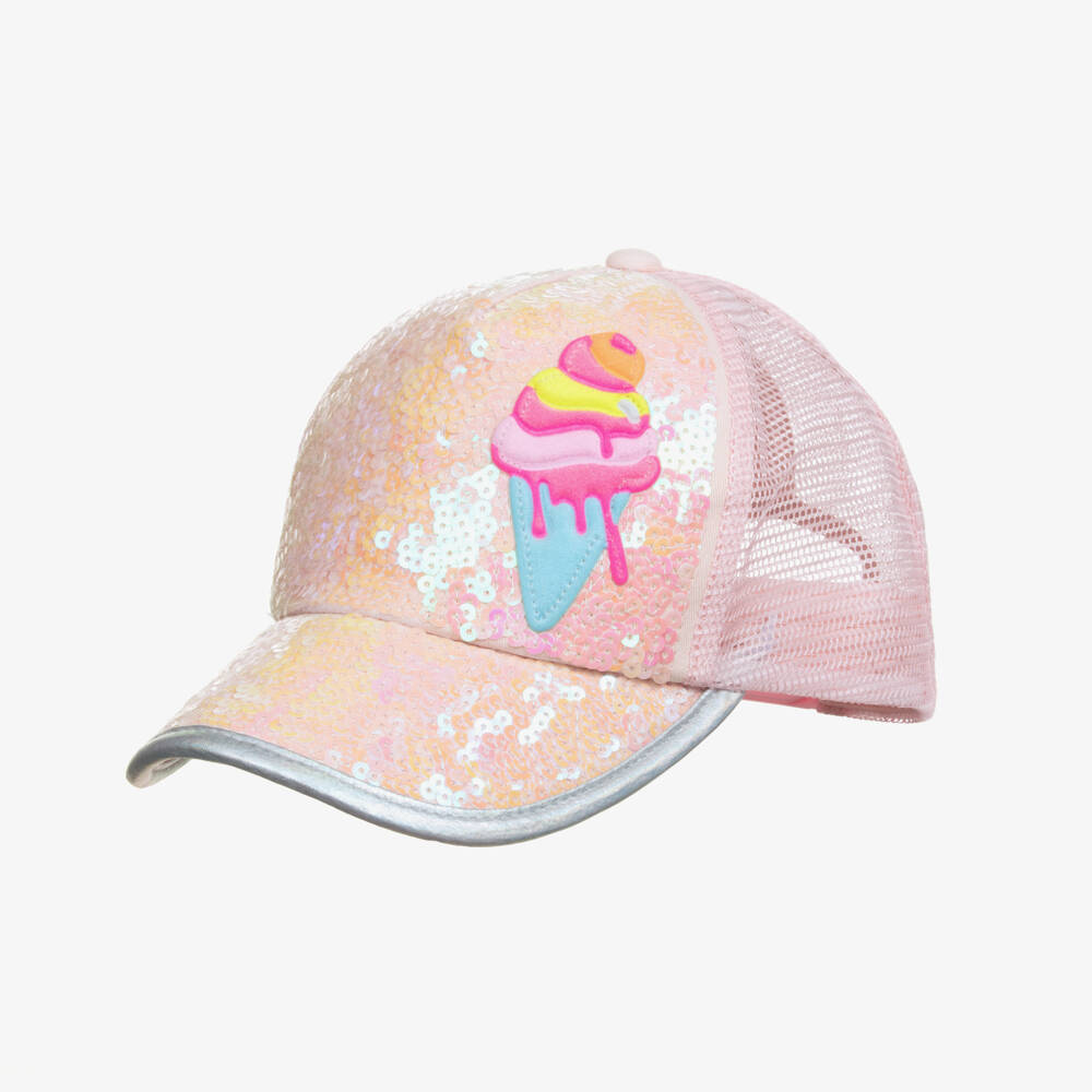 Billieblush-Girls Shimmering Pink Mesh Hat | Childrensalon Outlet
