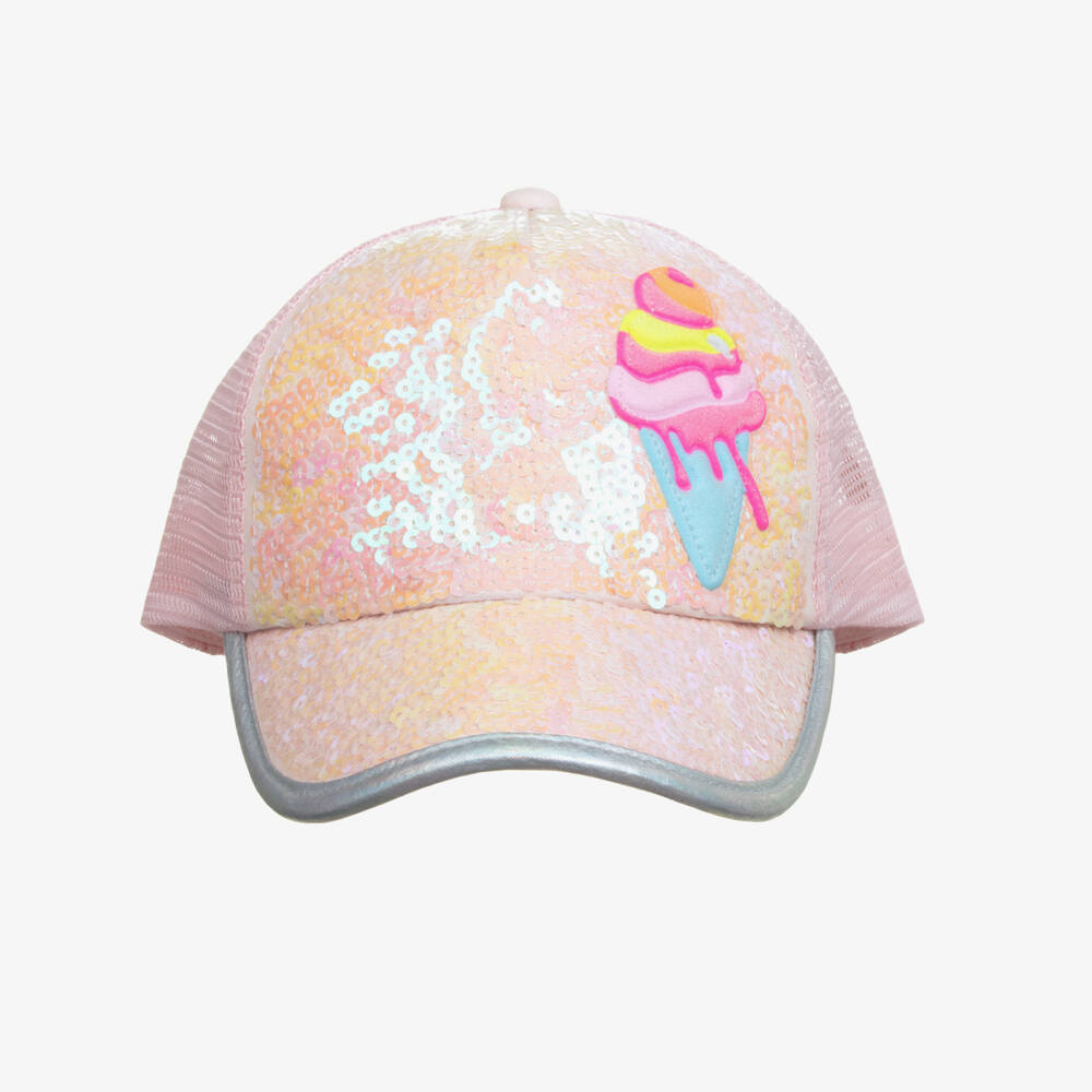 Billieblush-Girls Shimmering Pink Mesh Hat | Childrensalon Outlet