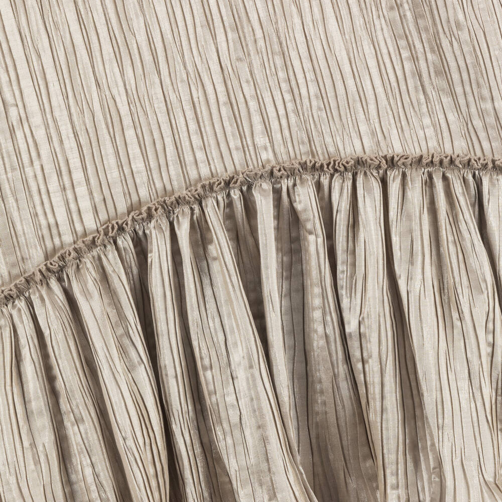 Billieblush-فستان ذهبي براق مطوي للبنات | Childrensalon Outlet