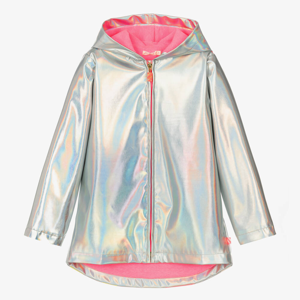 Billieblush - Серебристая куртка металлик с капюшоном для девочек | Childrensalon
