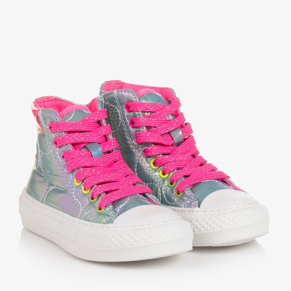 Billieblush - Hohe Sneakers in Silber und Pink | Childrensalon