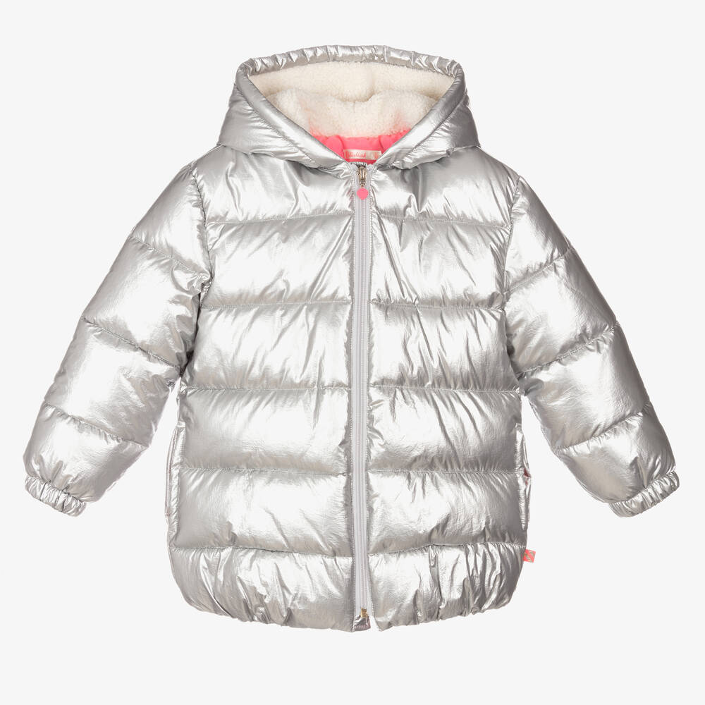 Billieblush - Girls Silver Puffer Coat | Childrensalon