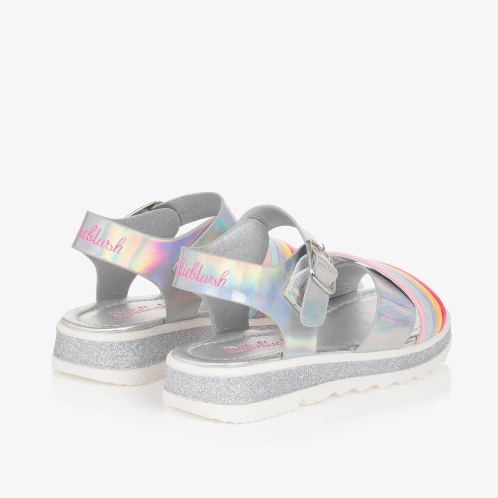 بيلي بلاش-صندل جلد صناعي لون فضّي للبنات | Childrensalon Outlet