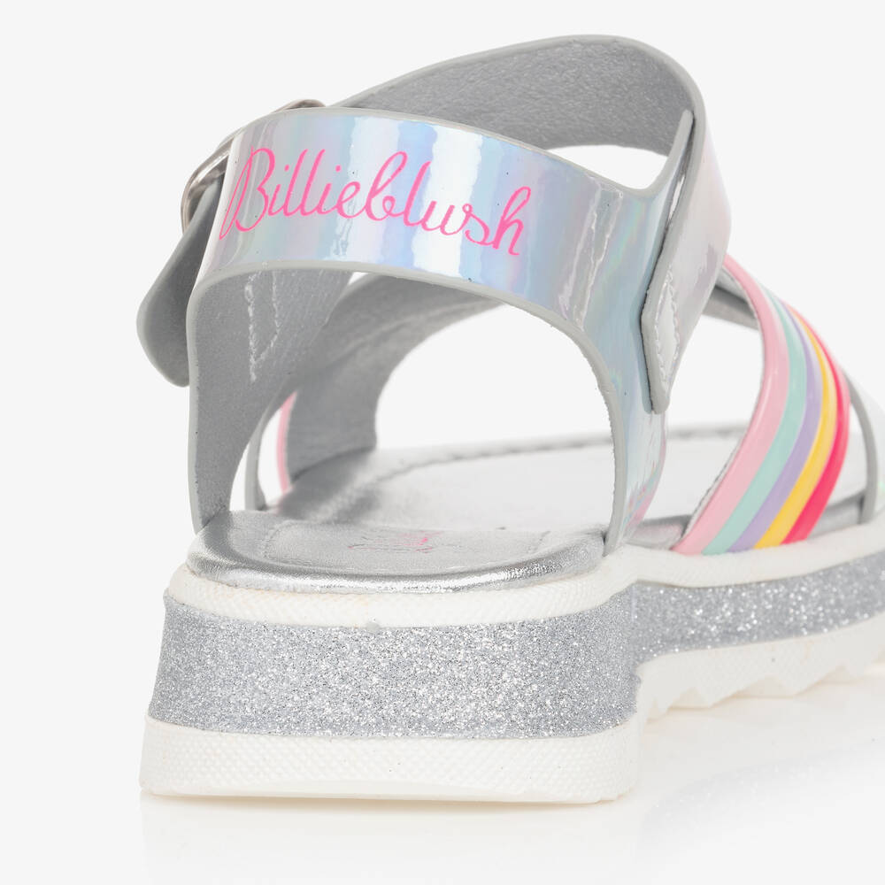 بيلي بلاش-صندل جلد صناعي لون فضّي للبنات | Childrensalon Outlet