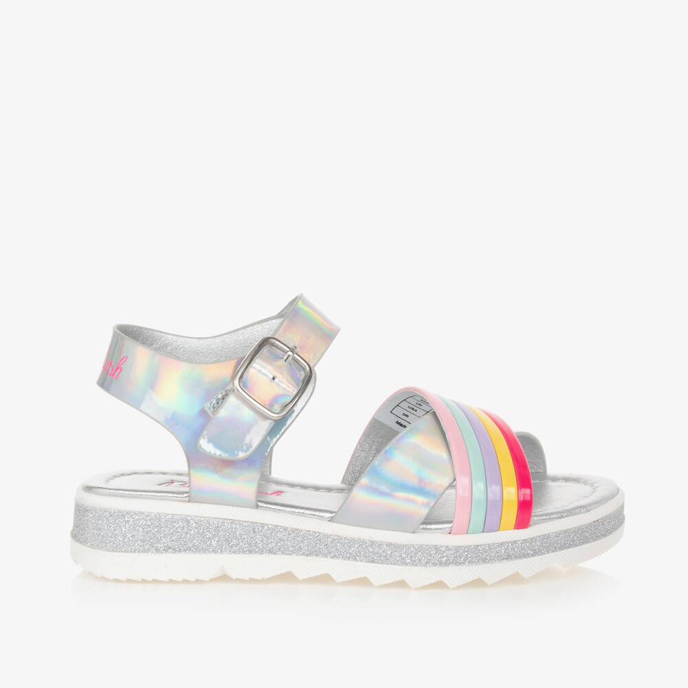 بيلي بلاش-صندل جلد صناعي لون فضّي للبنات | Childrensalon Outlet