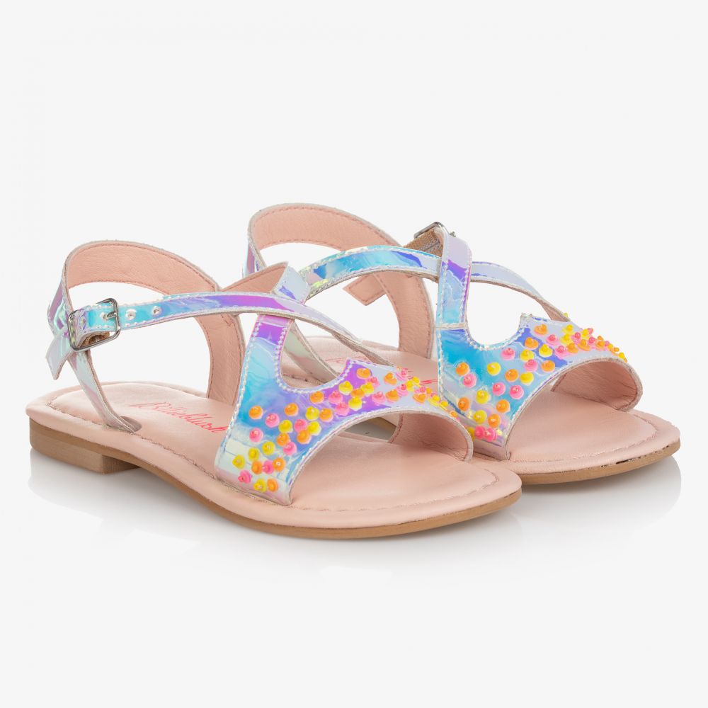 Billieblush - Girls Silver Sequin Sandals | Childrensalon