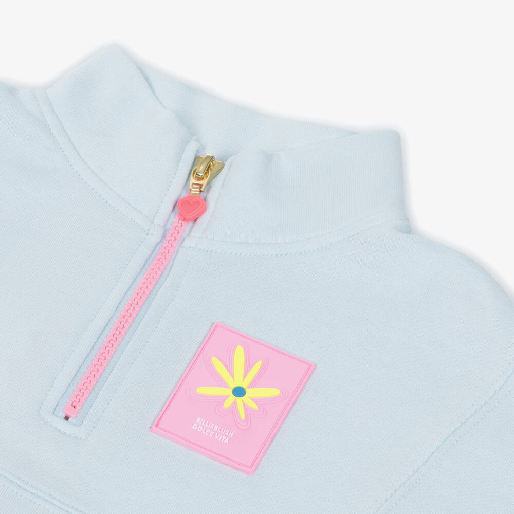 Billieblush-Girls Sky Cotton Zip-Up Jumper | Childrensalon Outlet