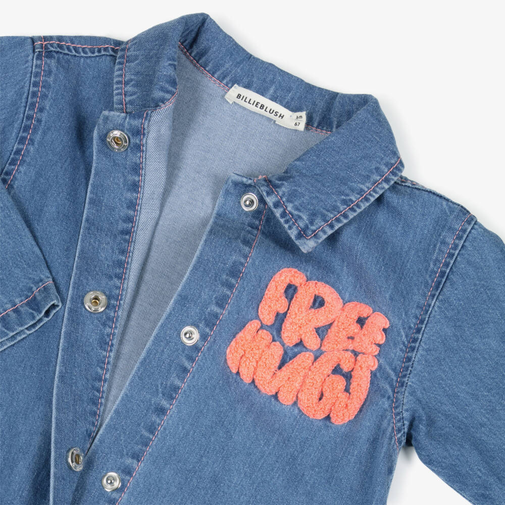 Billieblush-Girls Soft Blue Chambray Jumpsuit | Childrensalon Outlet