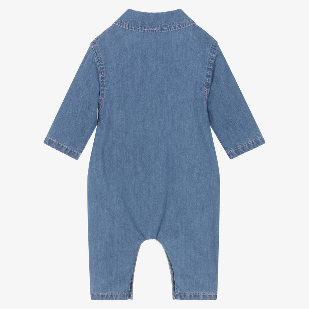 Billieblush-Girls Soft Blue Chambray Jumpsuit | Childrensalon Outlet
