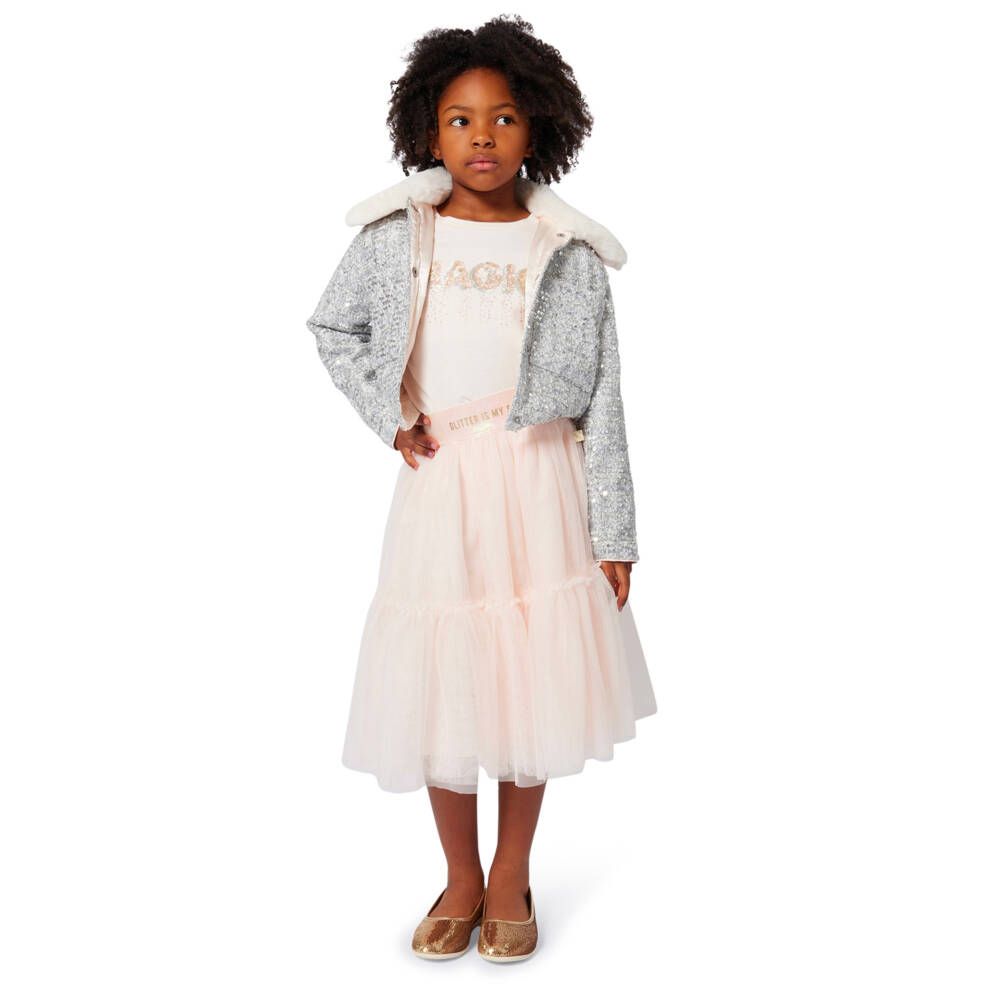 Billieblush-Girls Soft Pink Glitter Tulle Skirt | Childrensalon Outlet