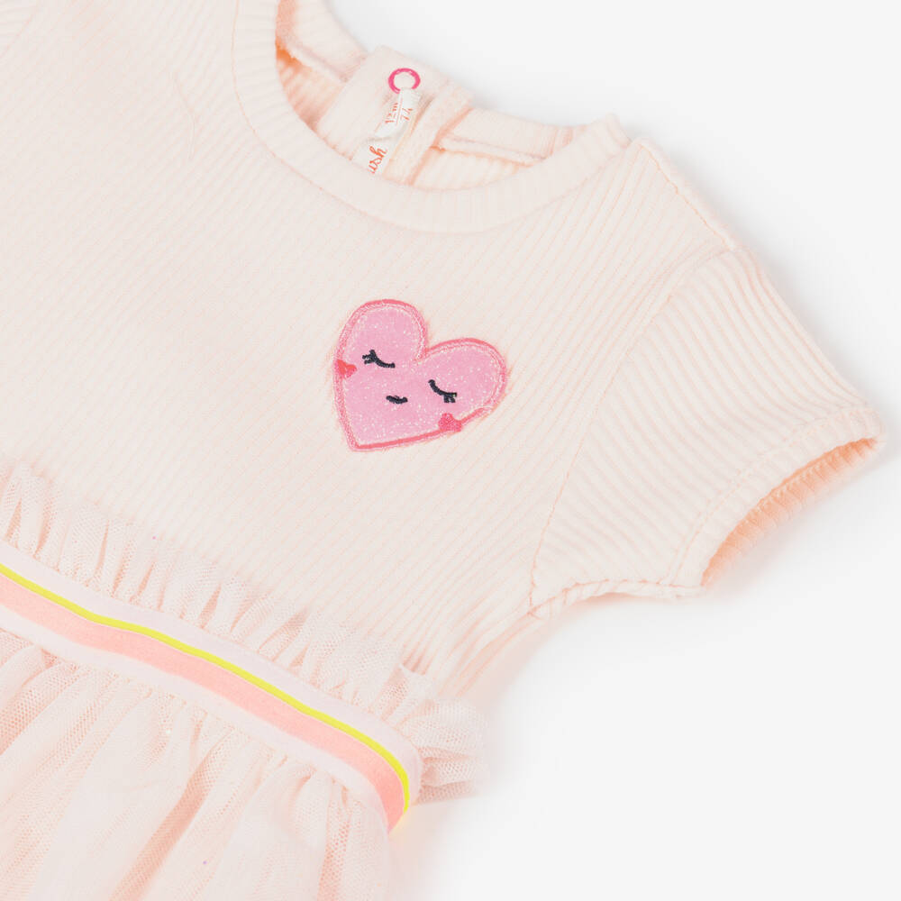 Billieblush-Girls Soft Pink Tulle Heart Dress | Childrensalon Outlet