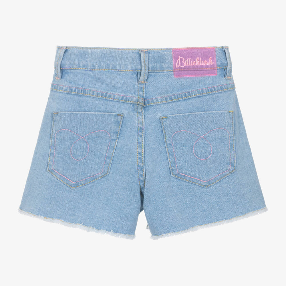 Billieblush-Girls Sparkling Blue Denim Shorts | Childrensalon Outlet