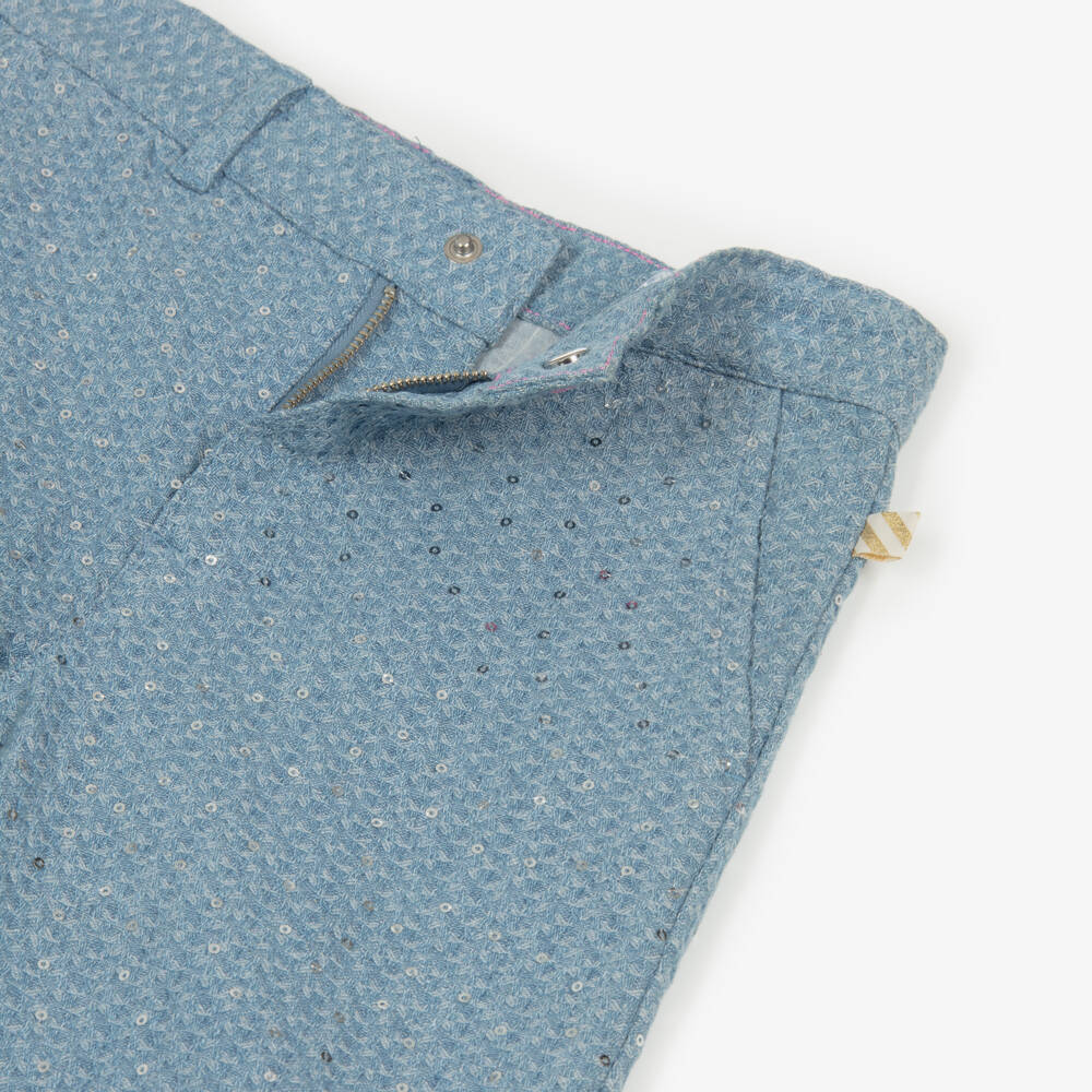 Billieblush-Girls Sparkling Blue Denim Trousers | Childrensalon Outlet