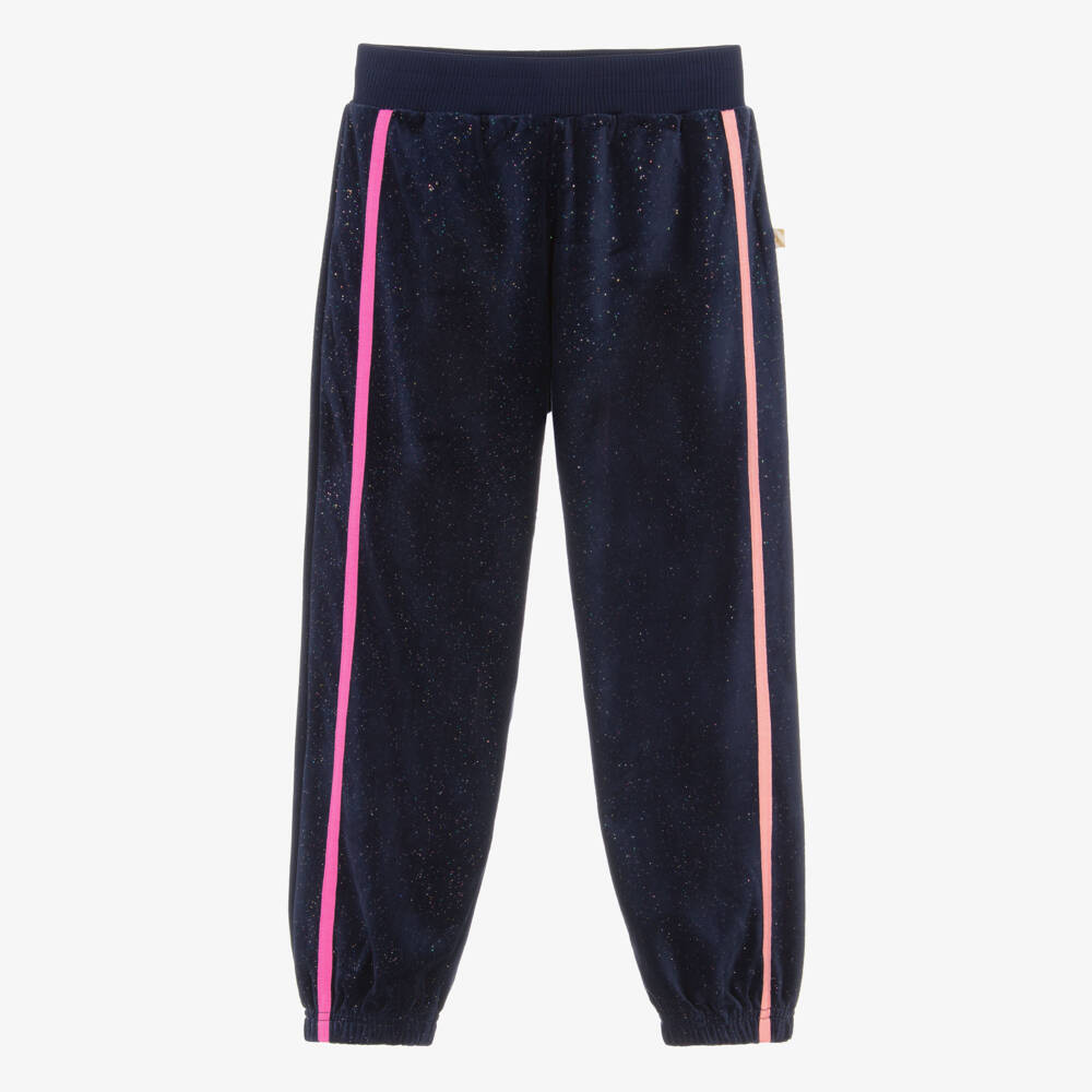 Billieblush-Girls Sparkling Blue Velour Joggers | Childrensalon Outlet