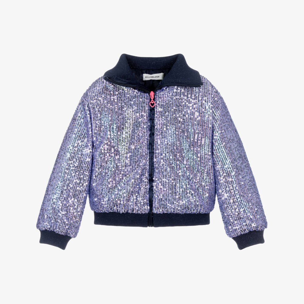 Billieblush-Girls Sparkling Blue Zip Jacket | Childrensalon Outlet