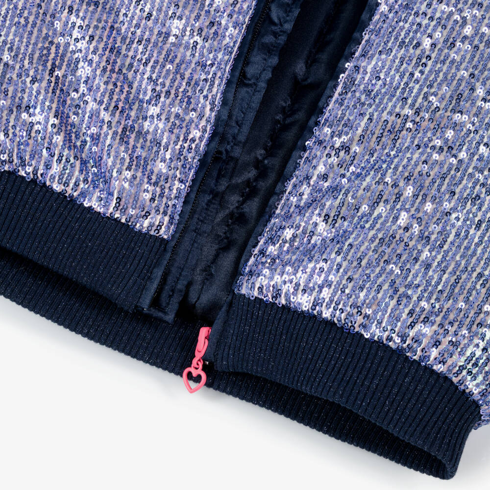 Billieblush-Girls Sparkling Blue Zip Jacket | Childrensalon Outlet