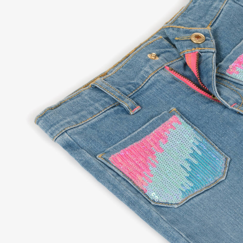 Billieblush-Girls Sparkling Denim Jewel Pockets | Childrensalon Outlet