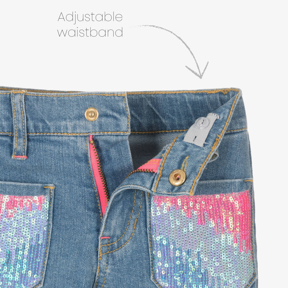 Billieblush-Girls Sparkling Denim Jewel Pockets | Childrensalon Outlet