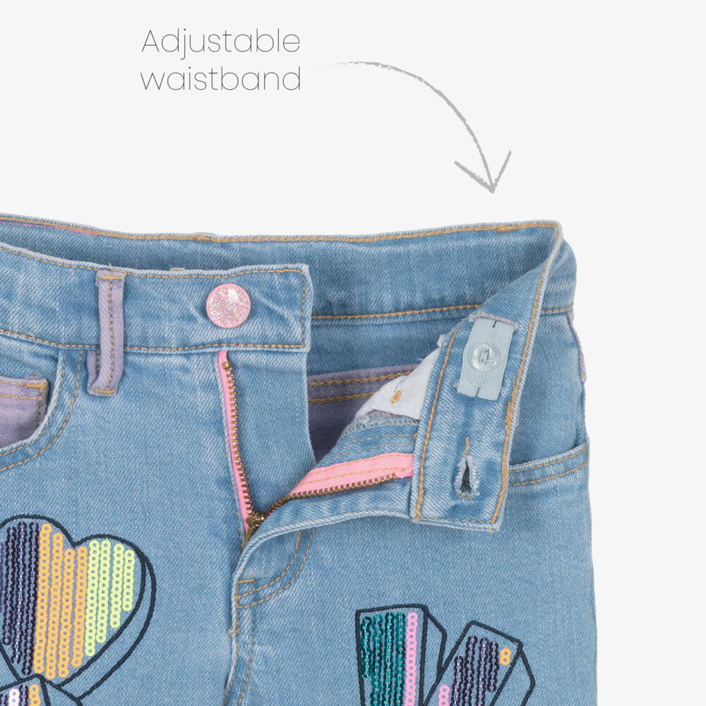 Billieblush-Girls Sparkling Denim Love Trousers | Childrensalon Outlet