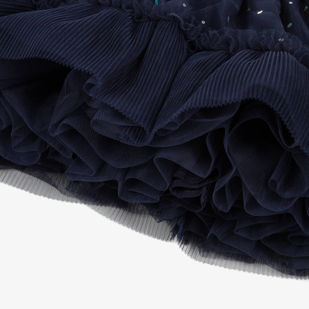 Billieblush-Girls Sparkling Navy Tulle Gown | Childrensalon Outlet