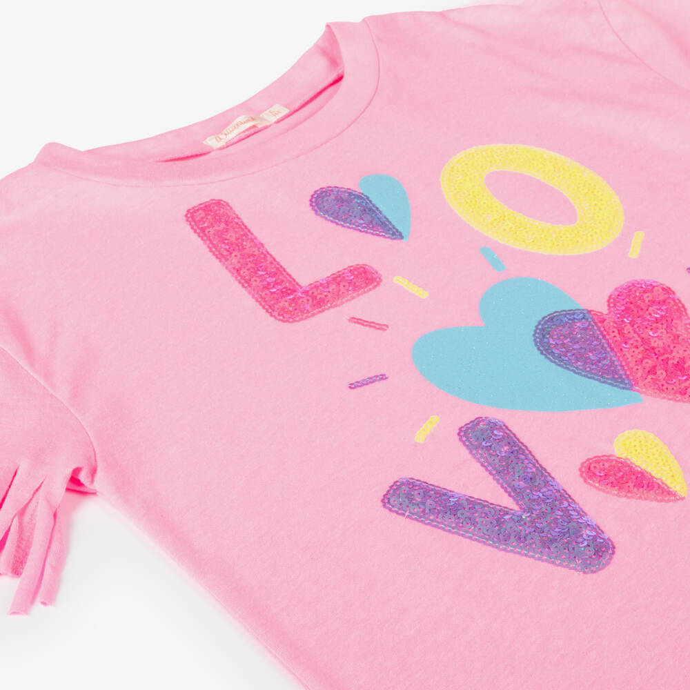 Billieblush-Girls Sparkling Pink Fringe Dress | Childrensalon Outlet