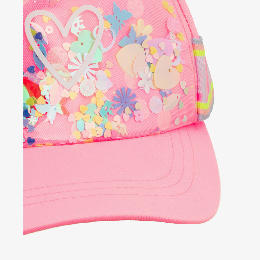 Billieblush-Girls Sparkling Pink Heart Hat | Childrensalon Outlet