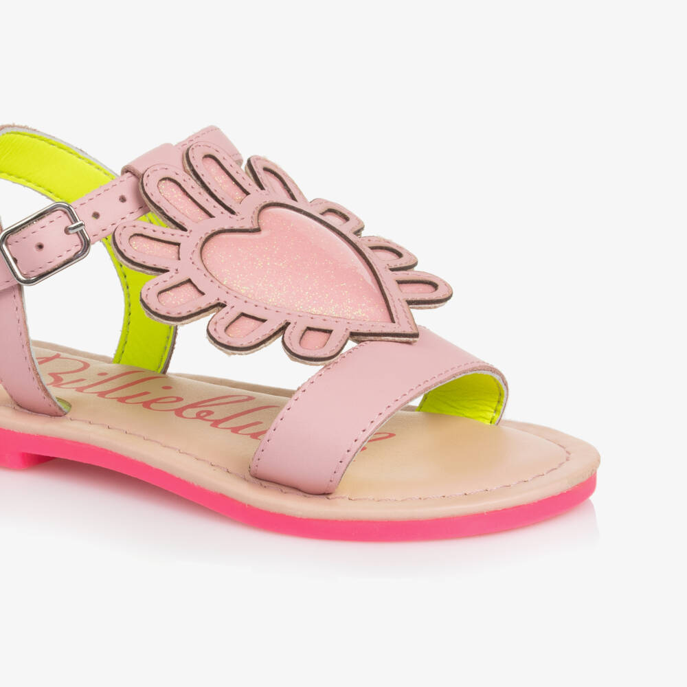 Billieblush-Girls Sparkling Pink Heart Sandals | Childrensalon Outlet