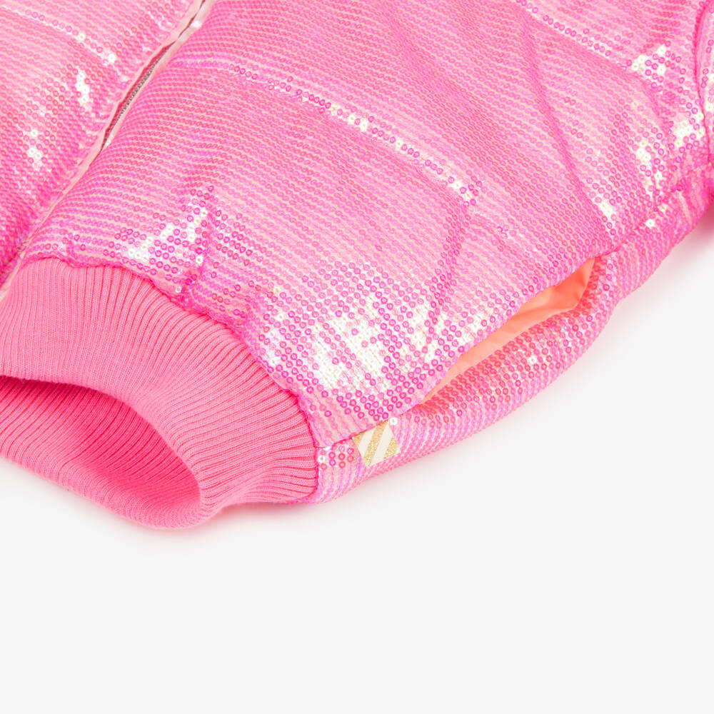 Billieblush-Girls Sparkling Pink Hooded Jacket | Childrensalon Outlet