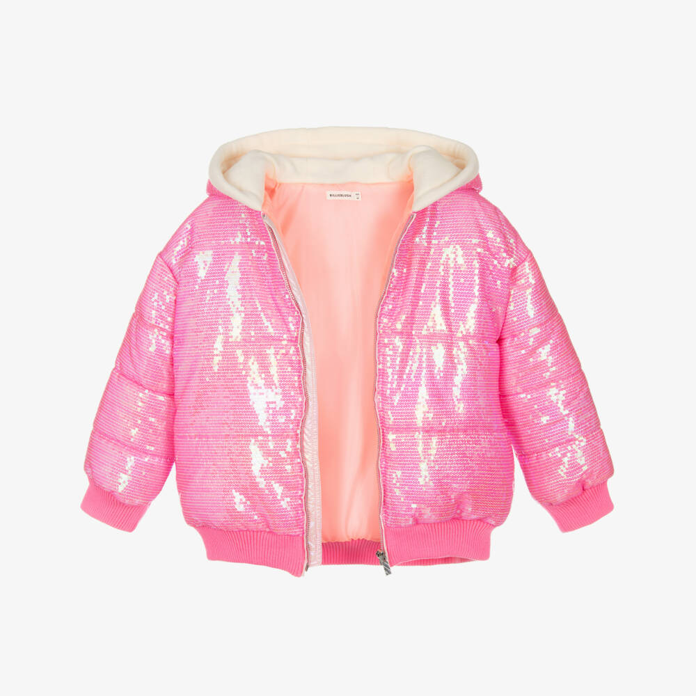 Billieblush-Girls Sparkling Pink Hooded Jacket | Childrensalon Outlet