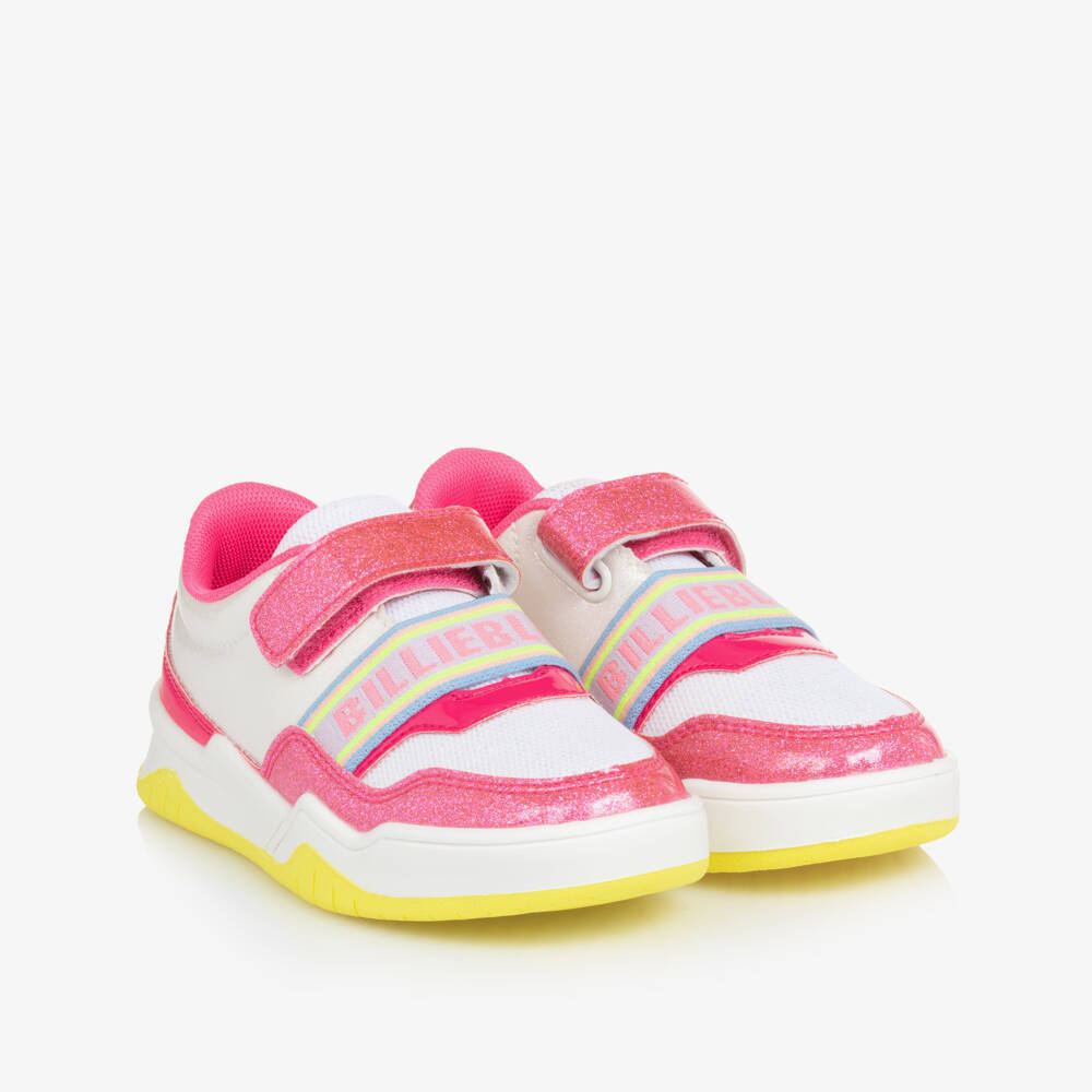 Billieblush-Girls Sparkling Pink Velcro Sneakers | Childrensalon Outlet
