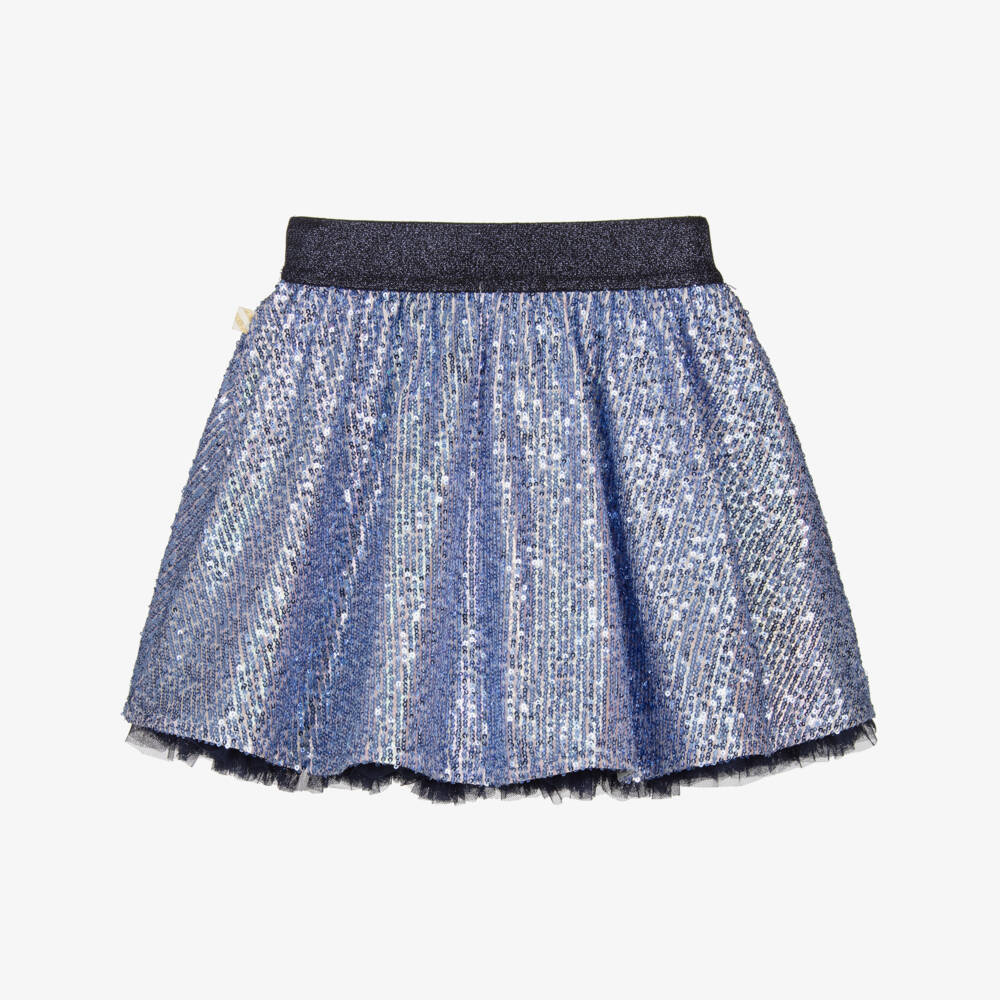 Billieblush-Girls Sparkly Blue Sequinned Skirt | Childrensalon Outlet