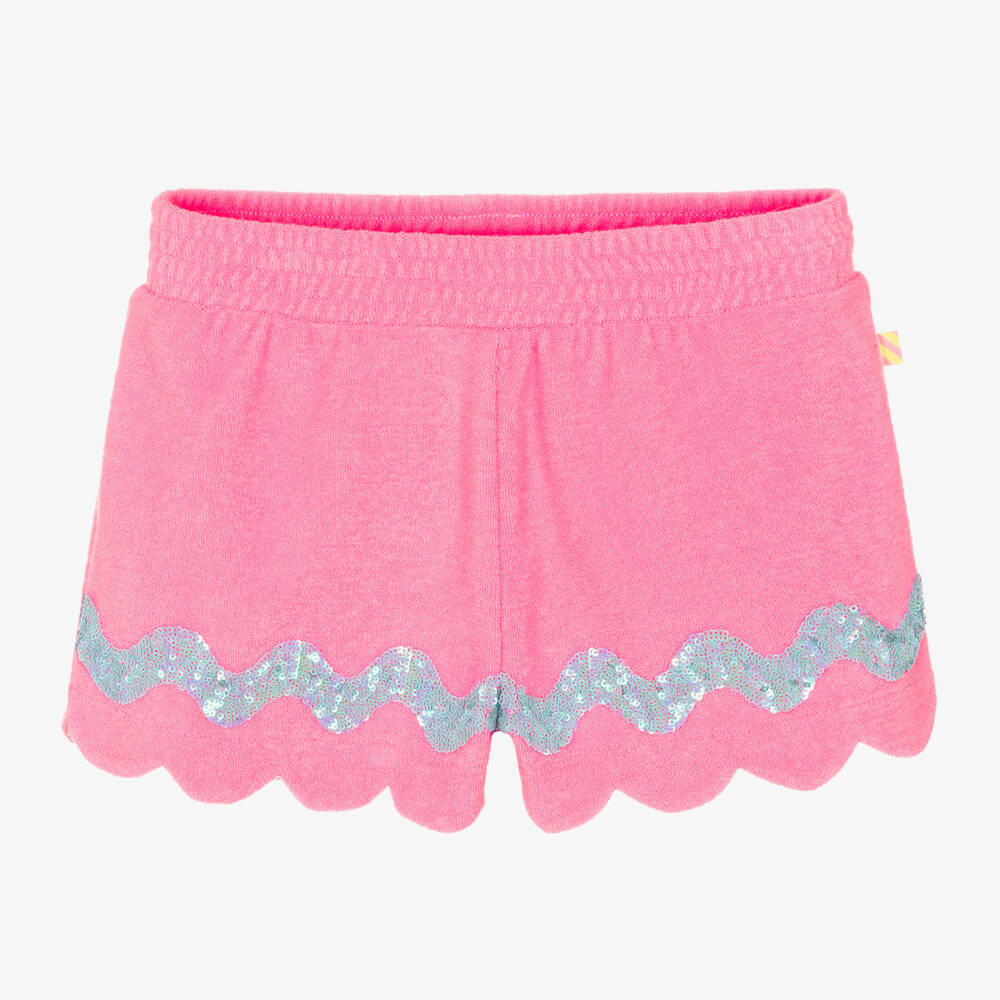 Billieblush-Girls Sparkly Pink Towelling Shorts | Childrensalon Outlet