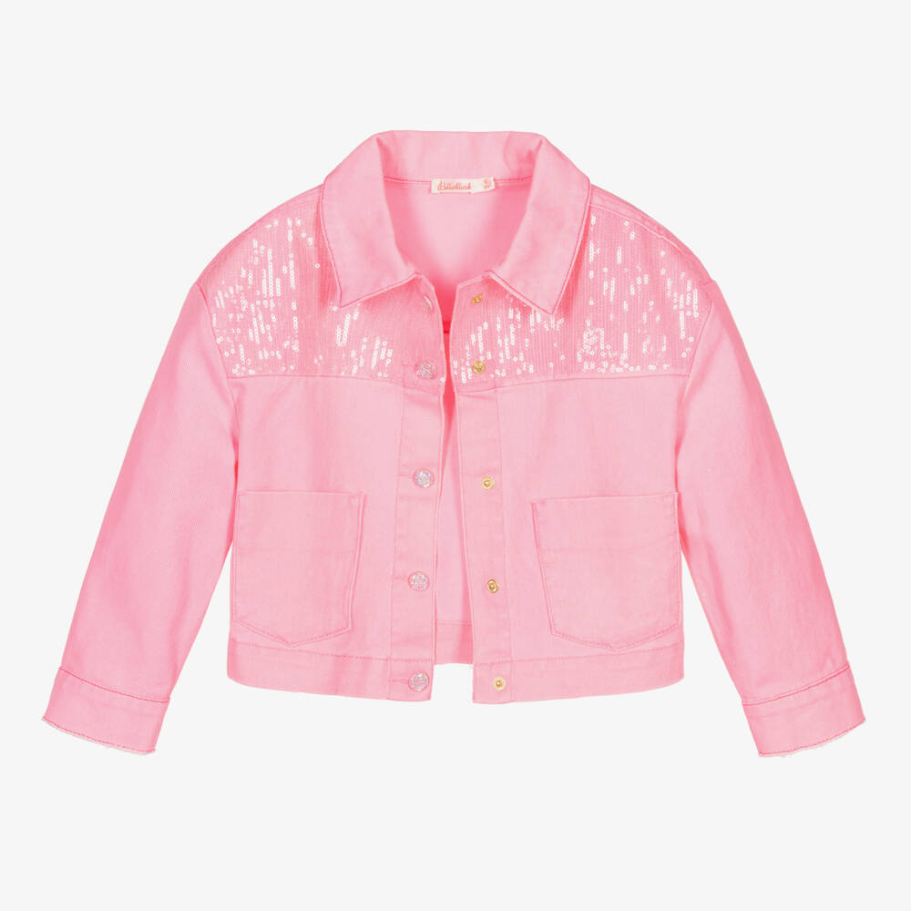 Billieblush-Girls Sparkly Rose Denim Jacket | Childrensalon Outlet