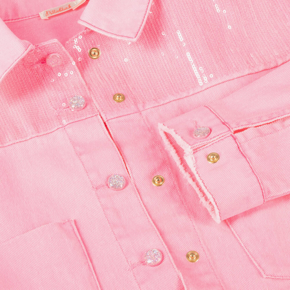 Billieblush-Girls Sparkly Rose Denim Jacket | Childrensalon Outlet