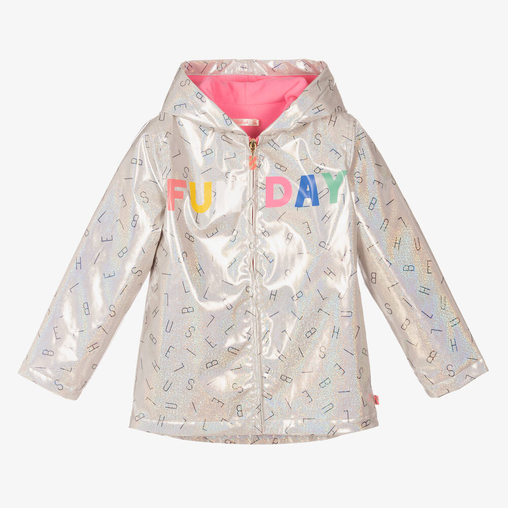 girls silver raincoat