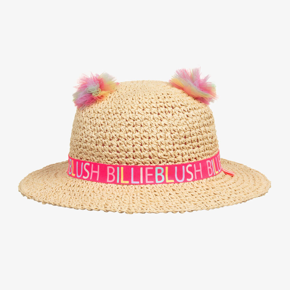Billieblush-Girls Straw Pom Pom Sun Bonnet | Childrensalon Outlet