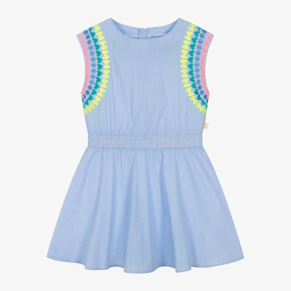 Billieblush-Girls Striped Sky Cotton Dress | Childrensalon Outlet