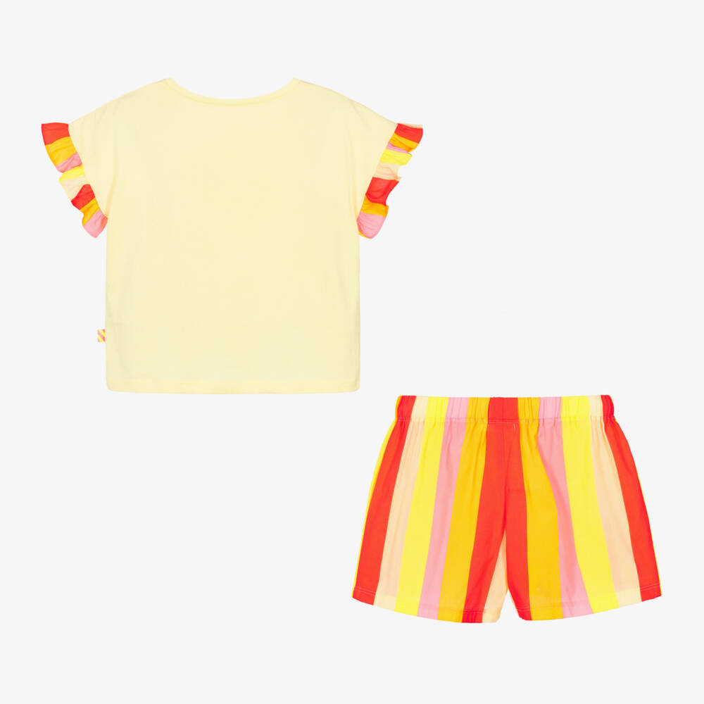 Billieblush-Girls Sunny Tee & Striped Shorts Ensemble | Childrensalon Outlet